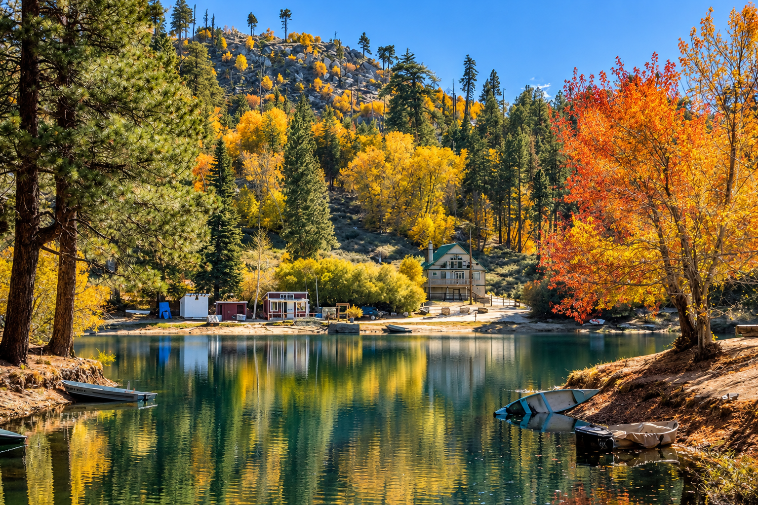 Mountain homes in Green Valley Lake, California