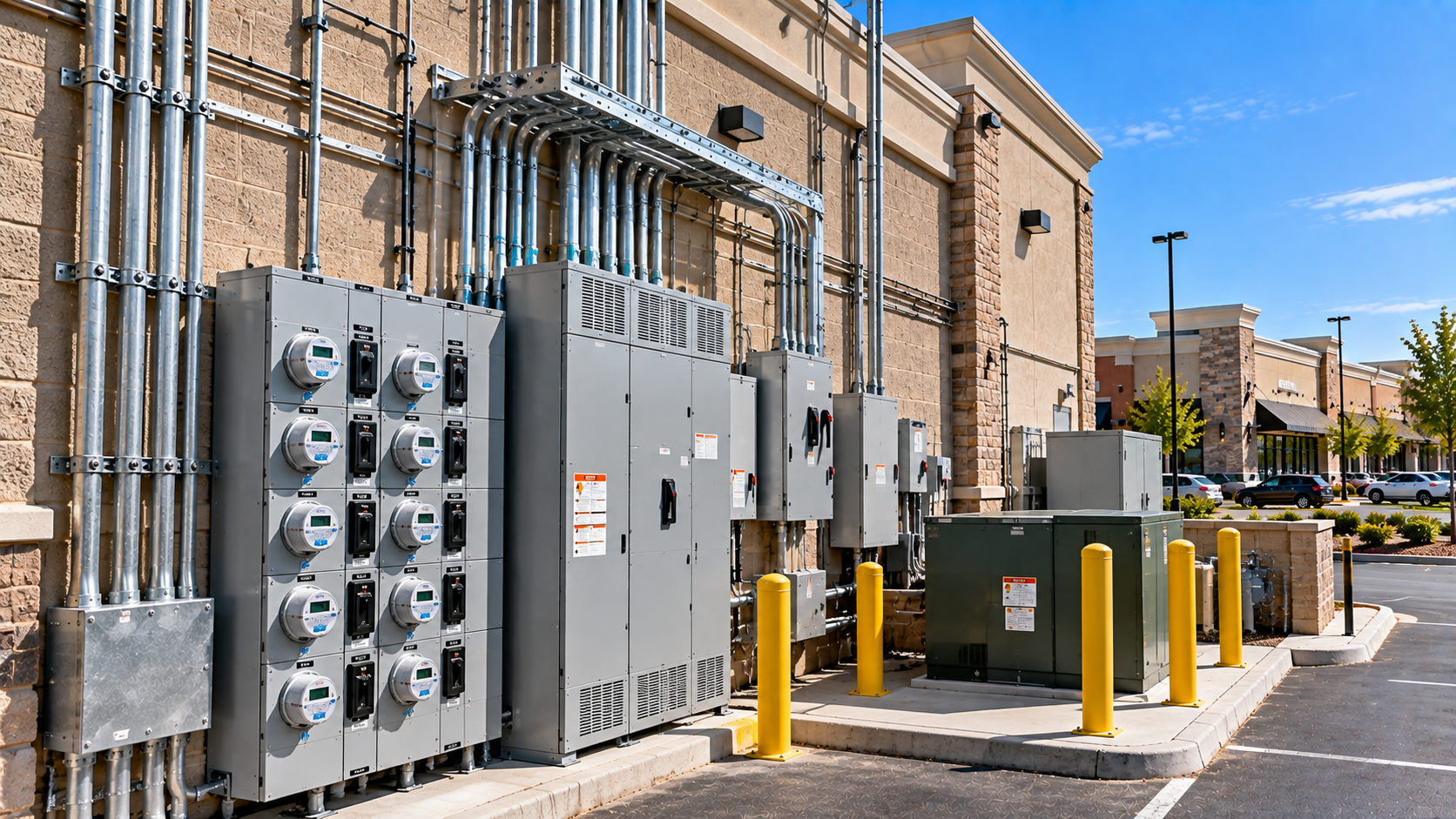 Shopping center utility and electrical equipment area